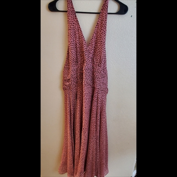 Vintage Maggie London Silk Polka Dot Halter Dress Fairy Retro Rockabilly Dress - Picture 1 of 9